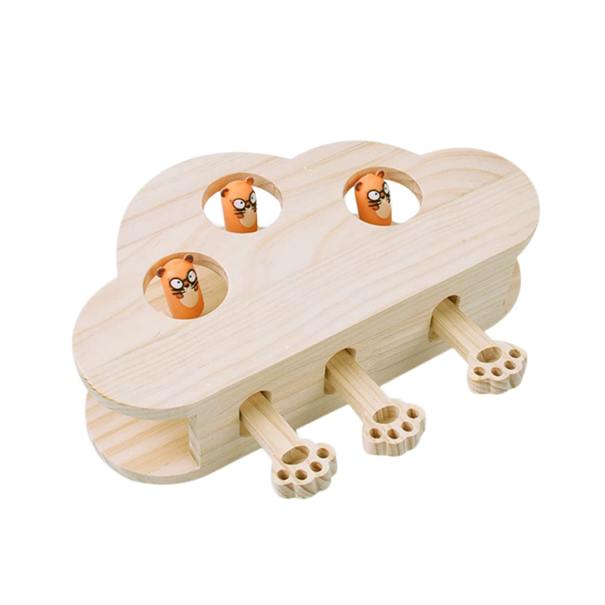 Toddmomy Juguetes Whack-Mole para Gatos Juguete De Madera Interactivo Divertido y para Jugar Ratones Falsos para Mascotas