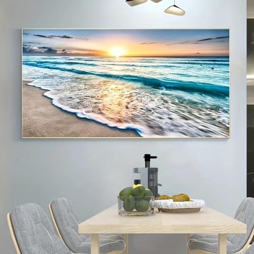 Décoration murale nordique de plage 40x70cm avec grand tableau sur toile