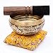 Tibetan Singing Bowl Set – Bronze Master Grade with Pure Tone & Thangka Art – Handmade in Nepal by Himalayan Bazaar (Gold & Yellow)