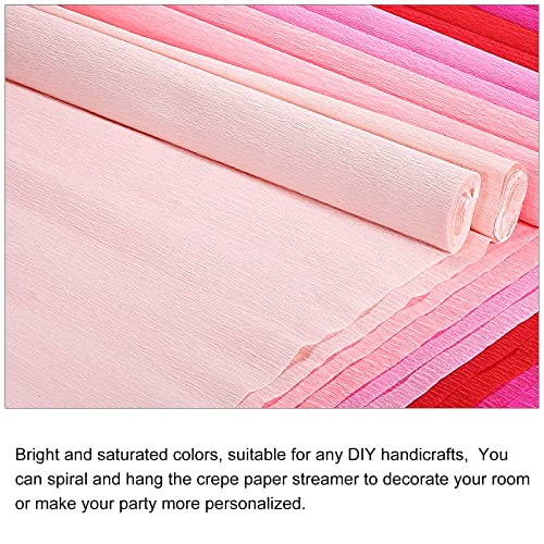 Meccanixity Crepe Paper Streamers 5 Rolls 7.5Ft In 5 Colors For Rainbow Party Decorations Wedding Ceremony Birthdays Christmas Decoration (Red,Fuchsia,Dark Pink,Hot Pink, Light Pink) #TOP2