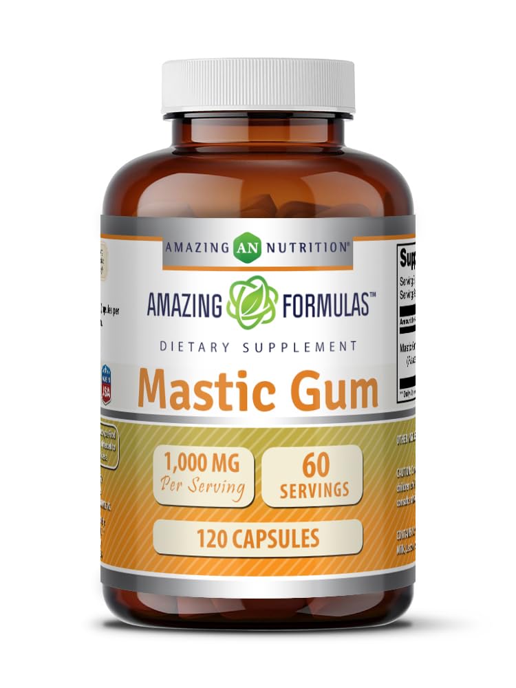 Amazing Formulas Mastic Gum Supplement 1000 mg Per Serving 120 Capsules | Non-GMO | Gluten Free | Made in USA
