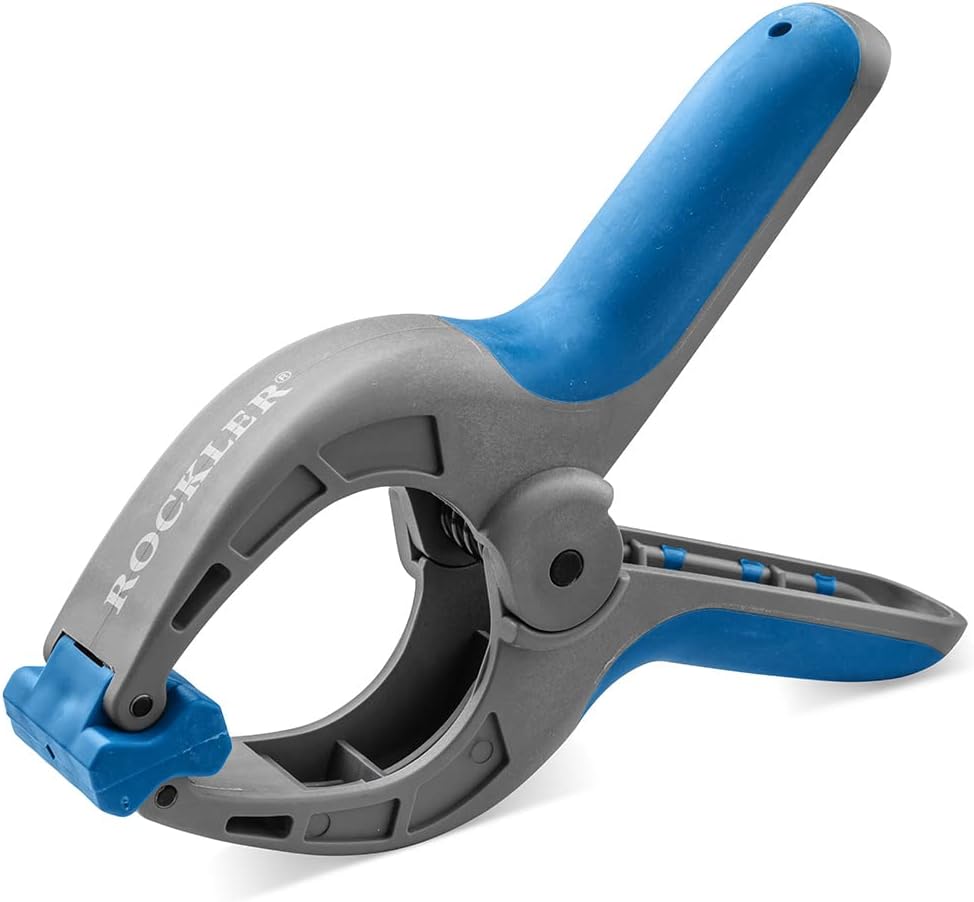 Rockler Medium Spring Clamps (Pack of 6) - Lightweight, One-Handed Woodworking Clamps Set - Secure Quick Grip Clamps w/Nylon, Rubber Overmold - Perfect Woodworking Spring Clamps for Small Workpieces