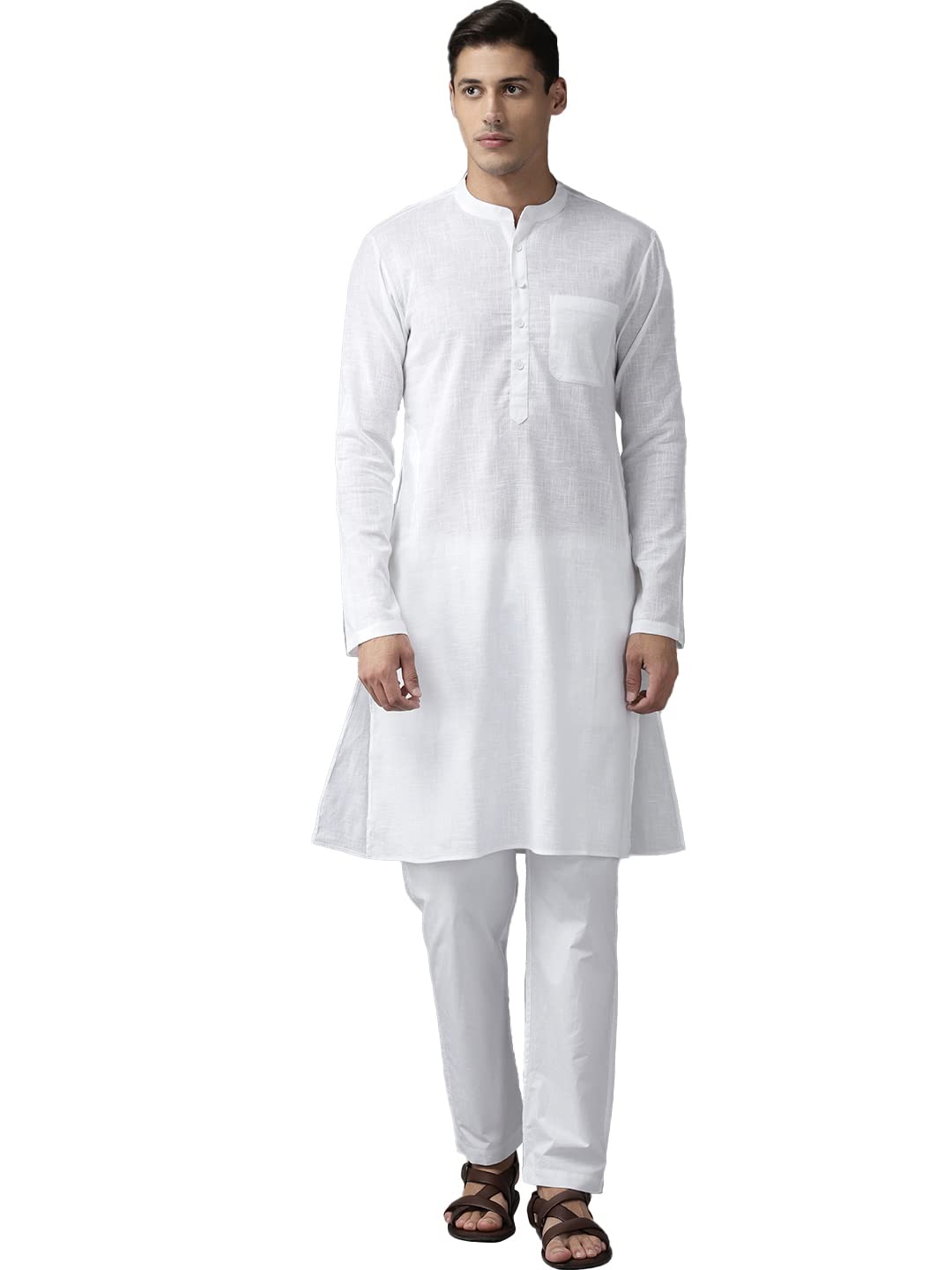 See Designs Men's Cream Cotton Straight Kurta With Slub Effect - Sdkt1009S (S)