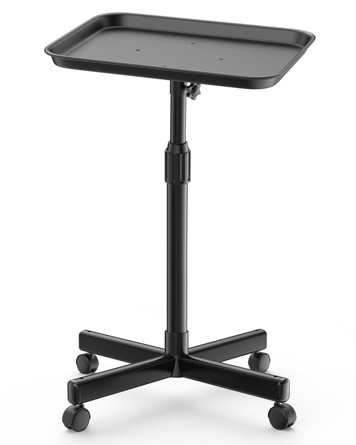 Salon Tray on Wheels, Adjustable Tattoo Tray Salon Trolley Cart for Hair Stylist Salon Rolling Tray for Clinic, Spa and Barber(36inch-Black)