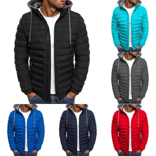 Genérico Abrigo con capucha Hombre Invierno, Chaquetas de Algodón Acolchado Chaqueta cremallera Casual Moda Deportiva Jacket outwear Sudadera plumas caliente Cazadoras Calor Grueso Parka