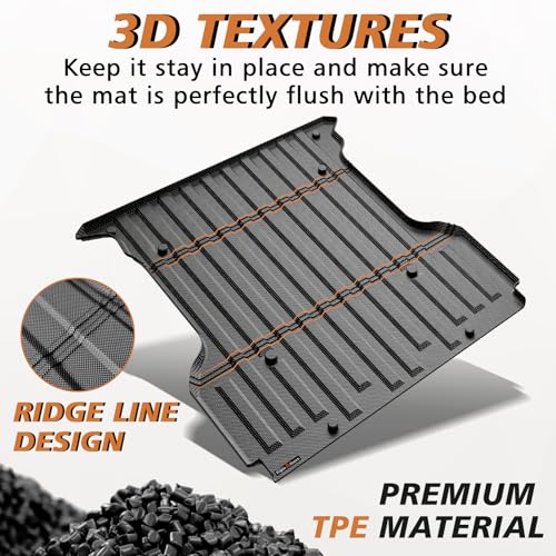 Image of TripleAliners Truck Mat Compatible with 2004-2014 Ford F150 Accessories 5.5FT Accessories, Truck Bed Mat Heavy Duty Custom Fit All Weather Protection TPE Pickup Liner