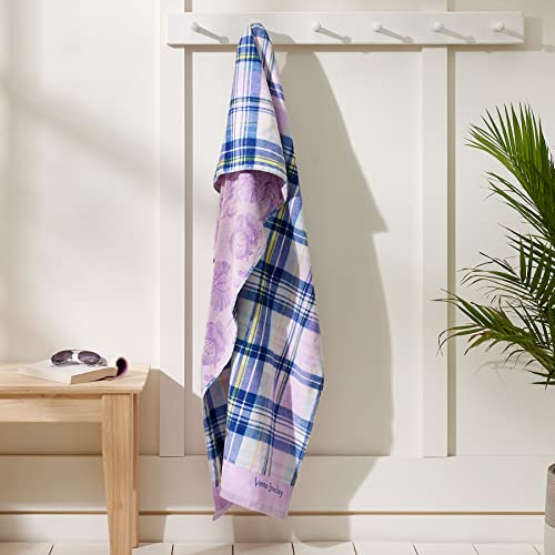 Vera Bradley Women's Double Sided Beach Towel, Amethyst Plaid, One Size #TOP3