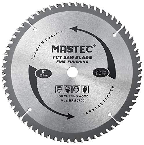 MASTEC 8" 64-Tooth Circular Saw Blade with Anti-Kickback Design for Wood Cutting