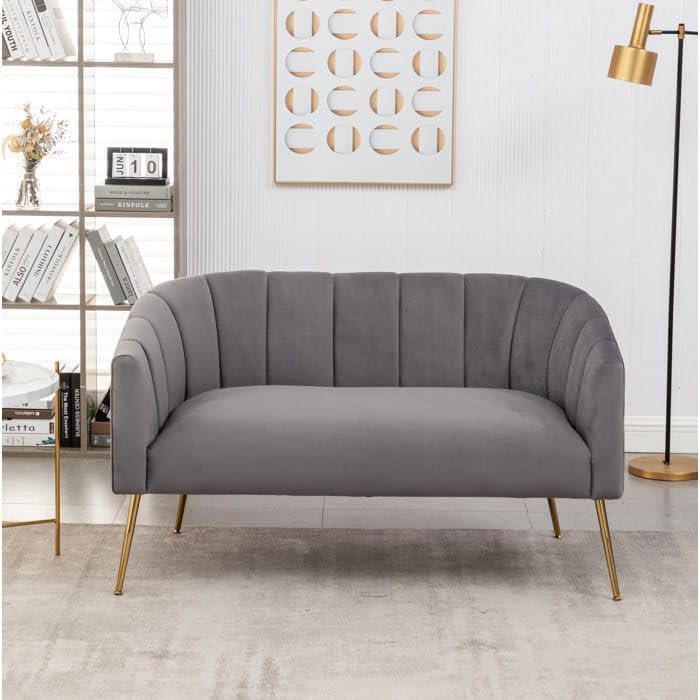 Image of 2-Seater,Loveseat Sofa Couch for Home and Living Room Bedroom & Office and Hallway Sofa (Grey)