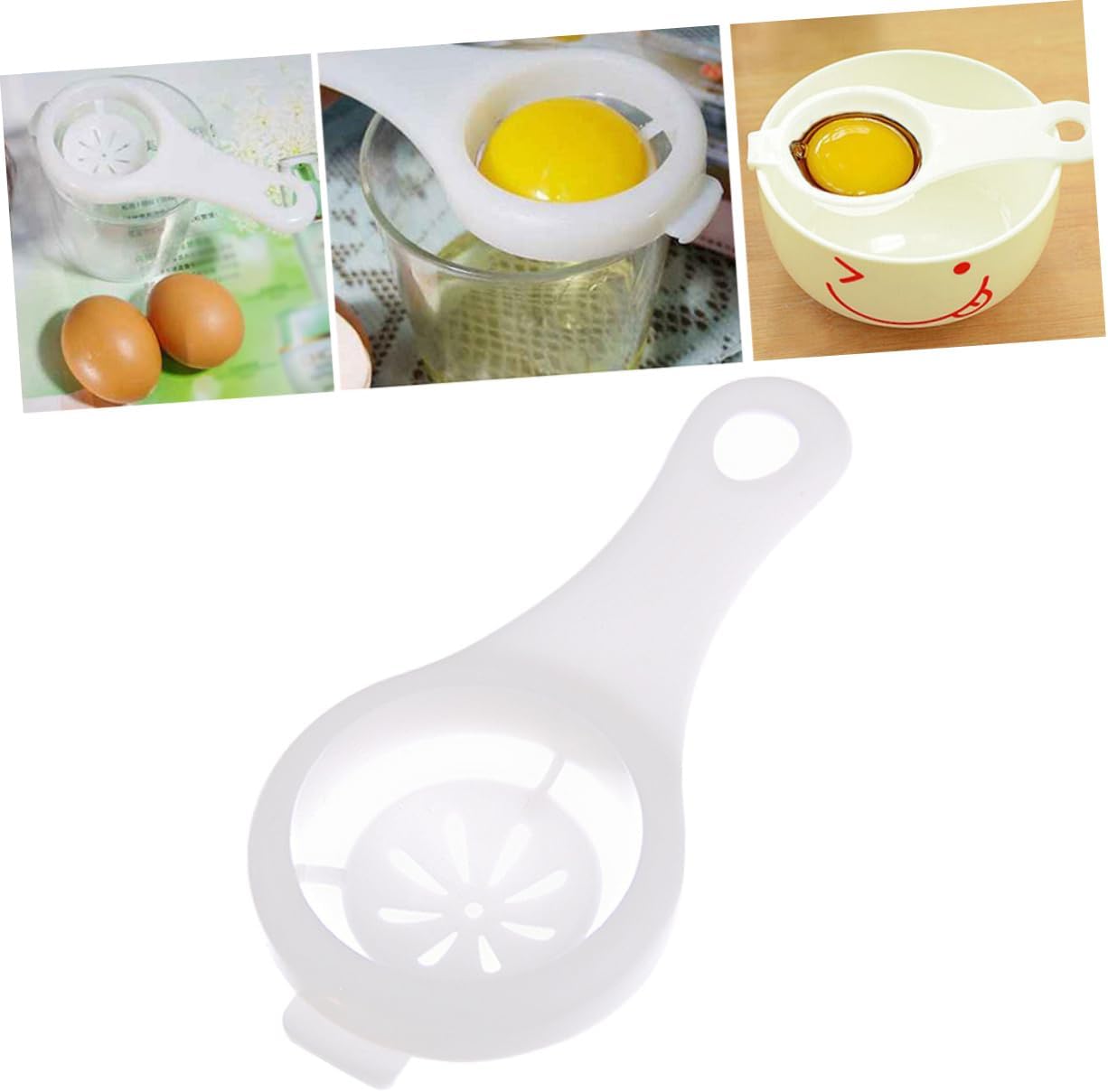 Zerodeko 3pcs Efficient Egg Yolk Separator for Raw Eggs Yolk Sifting Tool Kitchen Cooking Gadget Divider Sieve Accessories