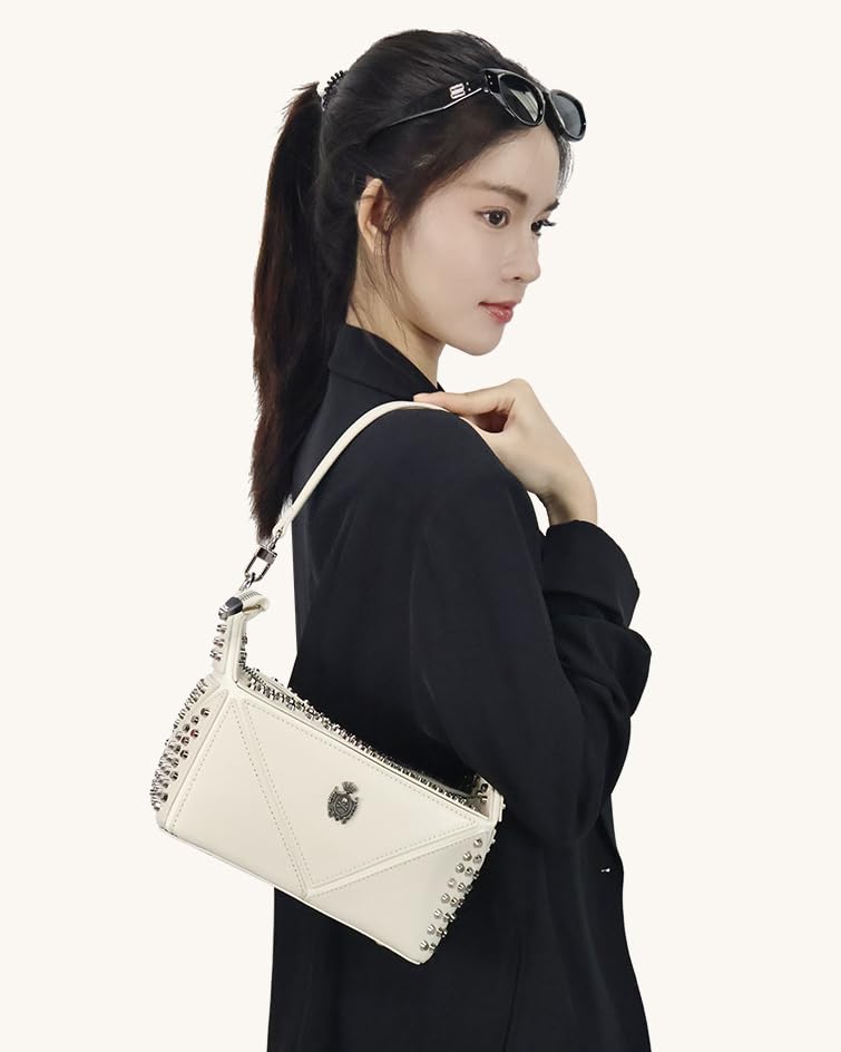 Leather shoulder Purses Stylish Studded Shoulder Bag Casual Purses Women Genuine Leather Handbags2