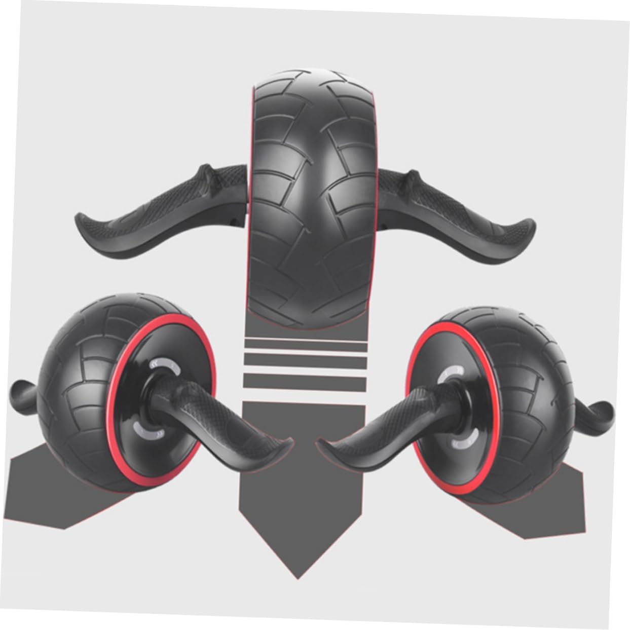 Rubber Ab Wheel Roller Thick Knee Mat for Abdominal Training Quiet Fitness Device for Home Workouts Core Strengthening Equipment for Men and Women