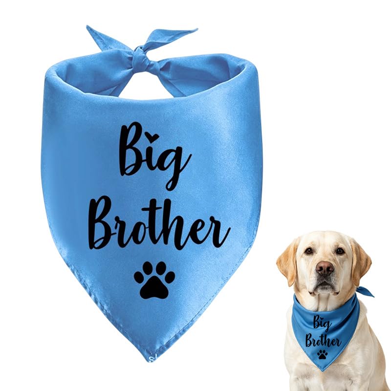 Blue Big Brother Dog Bandana Gift for Pet Pregnancy Announcement Gifts for Dog Owners New Baby Gifts for Cat Lovers Dogs Neckerchief Big Brother Gift for Small Large Dogs