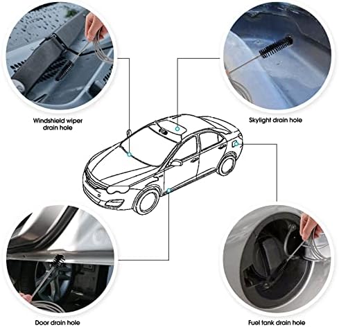 Flexible Feeding Tube Cleaning Brush Slim Drain Hole Cleaning Tool Hose Pipe Cleaning Brush Black Color