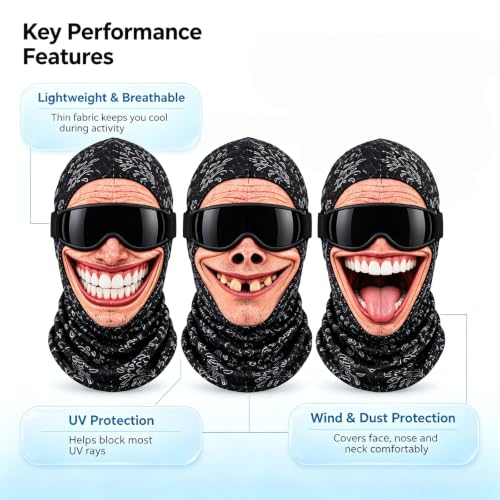 Balaclava Face Mask, 3D Funny Ski Face Mask - image 5