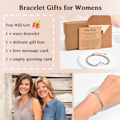 Gifts for Best Friend Sister Daughter Granddauhgter Niece, The Wave of Life Bracelet, Christmas Birthday Valentines Graduation Day Gifts for Women Her4