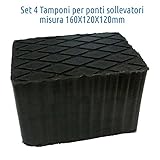 Kit 4 pezzi di Tamponi universali in gomma per ponti sollevatori