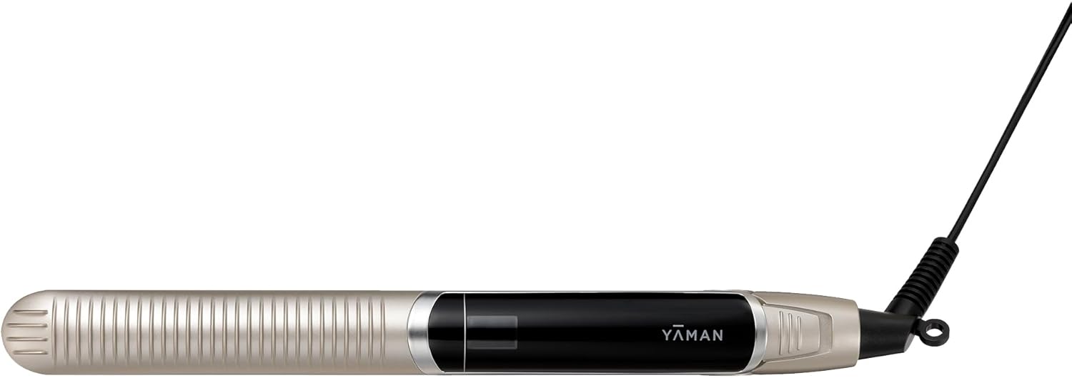 YA-Man Spa Styler Straight + Wave Flat Iron Hair Straightener and Curler 2 in 1 - Advanced Japanese Technology, Dual Voltage, Titanium Tourmaline Plates with Red Light Therapy, 5 Heat Settings (Gold) - Image 6