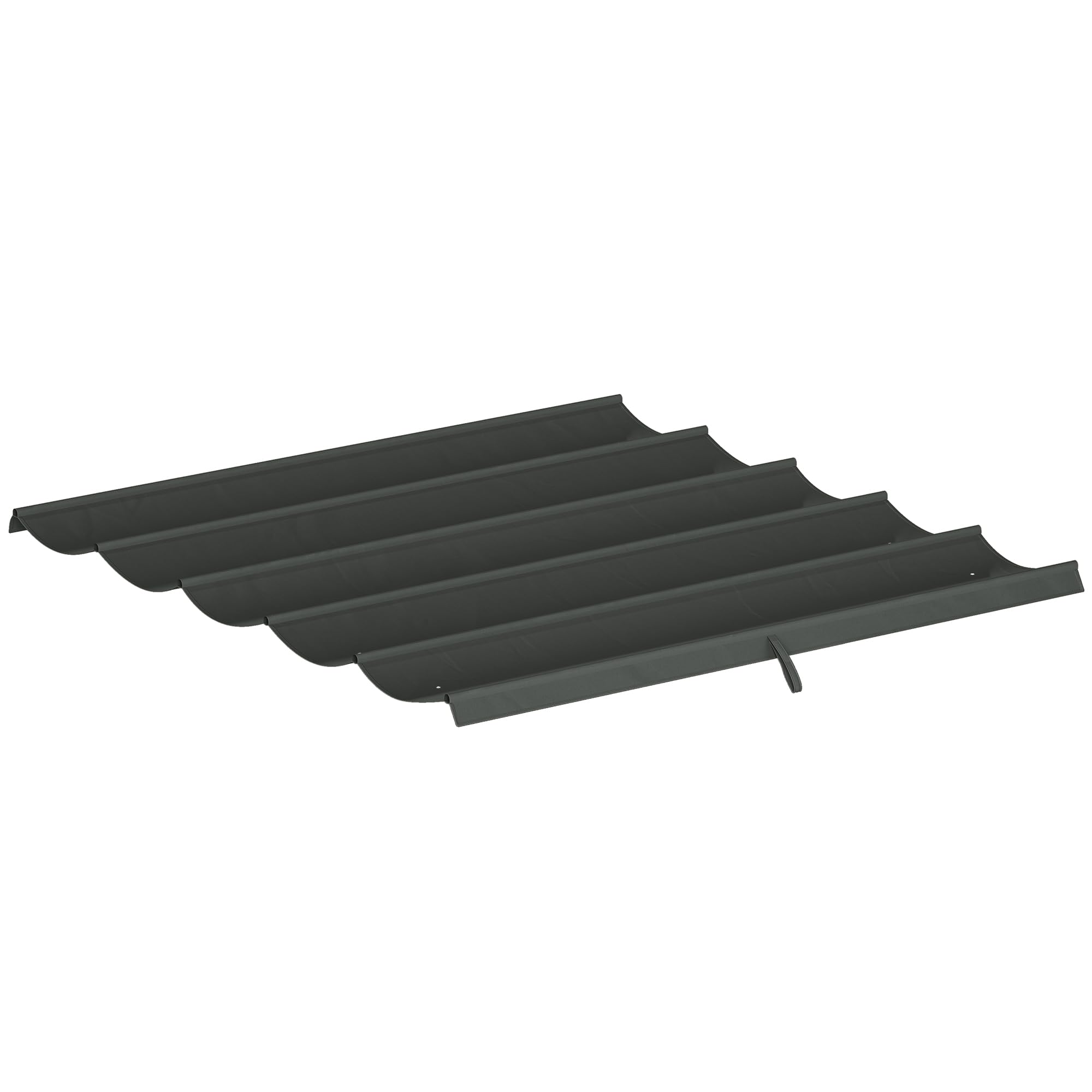 Outsunny Retractable Pergola Shade Cover, 2.55 x 2.5 m Replacement Canopy Fabric for 3 x 3 m Pergola Frame, Gazebo Retractable Roof Only, Dark Grey