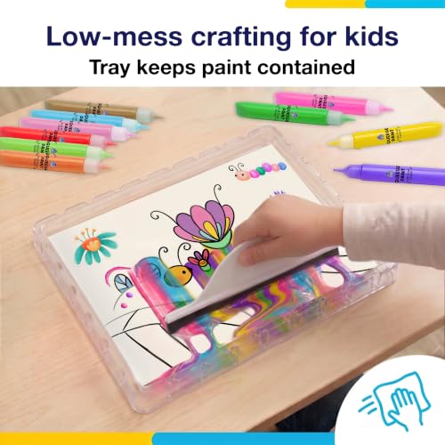 Squeegee Color Squeeze Art Kit - Blooms & Bugs Themed Painting for Kids Ages 4-8, Kids Painting Set with Bug Stickers, Birthday Gift for Kids Age 5 6 7 8 9 - Arts and Crafts for Girls & Boys - Image 7