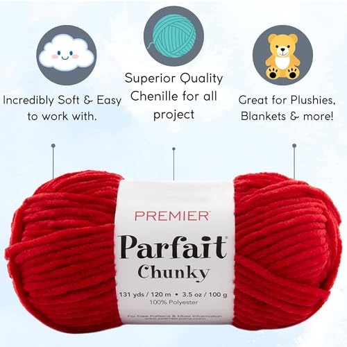 Hilo Parfait Chunky Cardinal Premier Yarns pack de 6 madejas de lana superabultada con bolsa 3