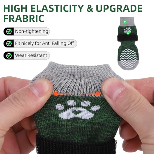 PUPTECK Meias antiderrapantes para cães com 2 pares de garras duplas para pisos de madeira, sapatos