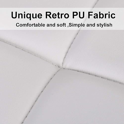 Miniatura 4 de Dkeli Juego de 2 taburetes de bar giratorios de altura ajustable con respaldo de piel sintética duradera, silla de comedor moderna para cocina,