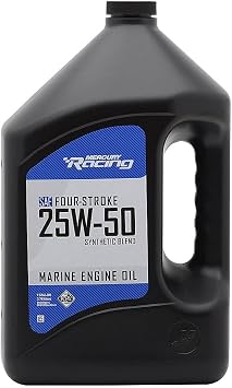 Mercury Racing 25W-50 4-Stroke Synthetic Blend High Performance Marine Engine Oil, 1 Gallon 8M0078014