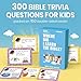 QUOKKA 300 Engaging Bible Trivia Card Questions – Fun Bible Games for Kids and Families to Learn About Scripture – Christian Games for Sunday School, Homeschool, and Family Bible Study