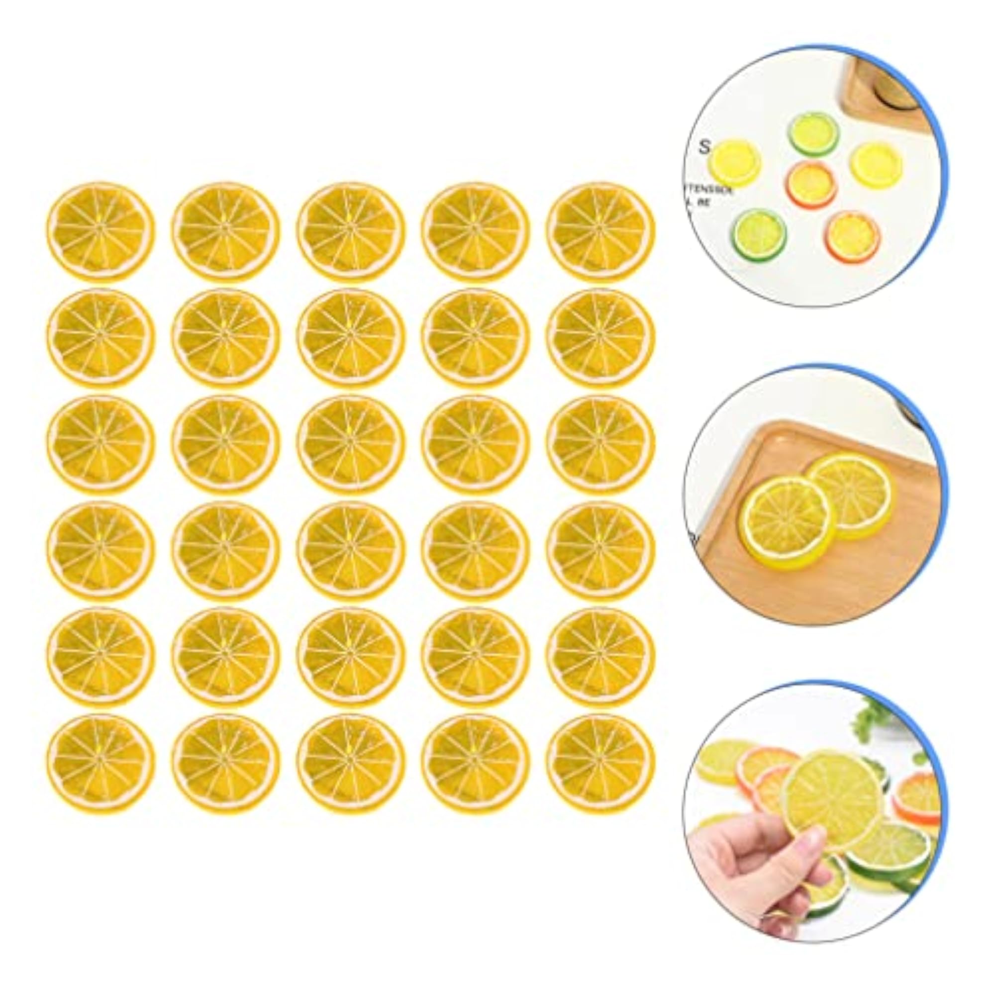 30pcs Fake Lemon Slices Artificial Simulation for Decor