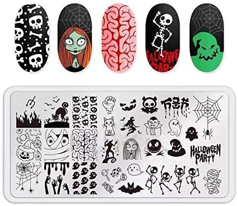 Snow Halloween Christmas Pattern Nail Stamping Plates Manicure Image Template Festival New Year Nails Stencil (5)