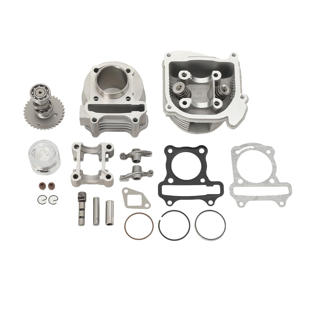 Zylinder-Kit 80ccm inkl. Kopf & Zündkerze für 4 Takt China Motor für Baotian, Benzhou, China Scooter, Huatian, Rex, Jiajue, Jinlun, Jmstar, Qingqi, GY6, QMA, QMB