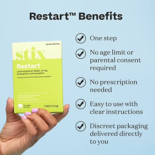 Stix Restart Emergency Contraceptive, Morning After Pill, Compared To One Step Plan B, 1.5Mg Levonorgestrel Tablet, Take Within 72 Hours (1 Tablet) #TOP2