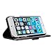 EasyAcc® iPhone 6 Leather Wallet Case 4.7 Black Pouch Holster Flip Folio Case with Kickstand Card Holder Hard Case Stand Cover for iPhone 6 4.7 - Black