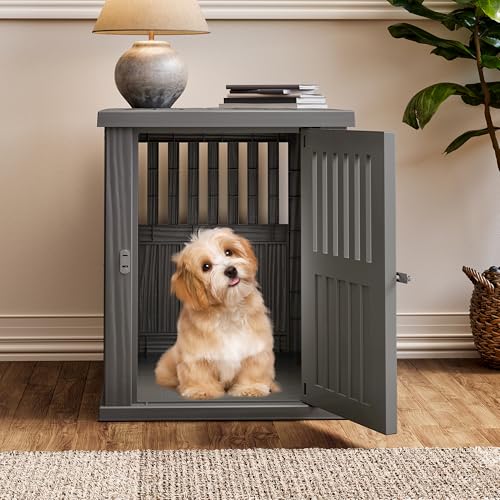 Fancyango Dog Crate Furniture End Table - Decorative Corner Dog Crate Table for Small to Medium Dogs