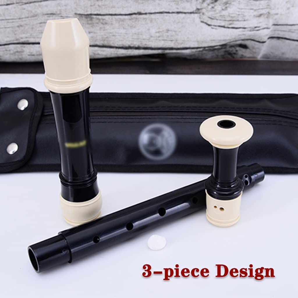 Flauta Dulce Soprano Flauta Inglesa De Boca Suave, Instrumento De Viento Afinado En F De 8 Hoyos, Flautas De Pico De Resina para Músicos, con Bolsa De Almacenamiento + Kit De Limpieza