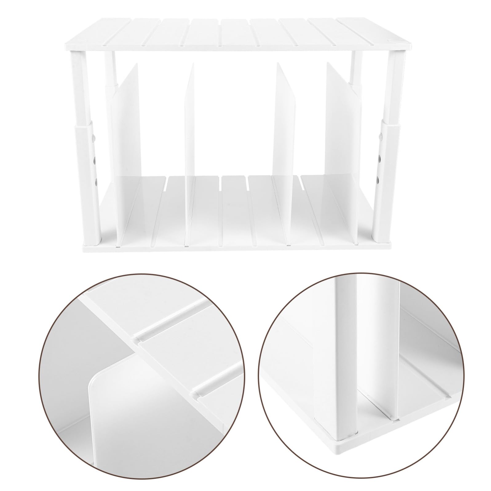 PATKAW Organizzatore Armadio Multifunzione Bianco in Abs Divisori Regolabili e Design Antiscivolo per Riporre Borse e Accessori in Camera da Letto