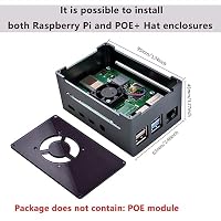 GeeekPi Aluminium Gehäuse für Raspberry Pi 4, POE HAT Gehäuse mit 40mm Lüfter & 4 Stück Kühlkörper für Raspberry Pi 4 Model B 8GB/4GB/2GB, Support PoE Hat – Ansicht 6