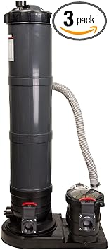 Rx Clear Radiant Cartridge Filter System for Above Ground Pools | 1 HP Extreme Force Pump | 90 Sq. Ft. Cartridge | 115V Single Speed | For Pools up to 15,000 Gallons | 1 12" Inch Threaded Ports
