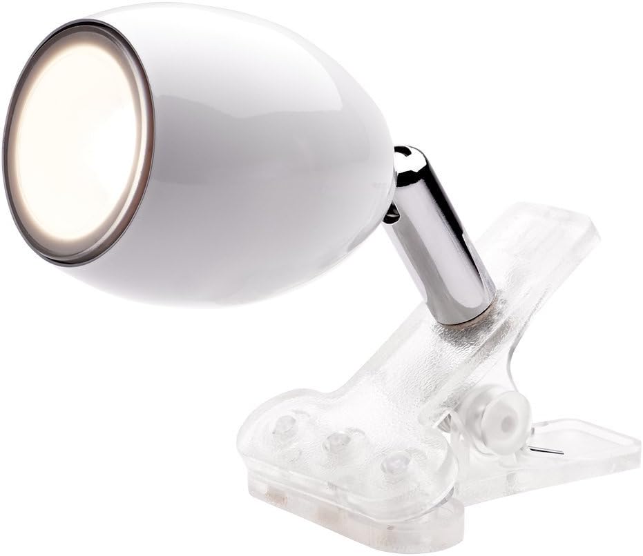 Newhouse Lighting NHCLP-JO-WH Joe LED Mini Clamp Lamp & Reading Spotlight Perfect for The Office, Study & Bedroom, White