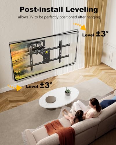 FORGING MOUNT Full Motion TV Wall Mount for 42–95 Inch Screens, Pre-Assembled TV Mount for Easy Install, Swivel, Tilt,Universal Wall Mount Bracket,VESA 800x400mm Holds 132 lbs, 12″/16″ Wood Studs