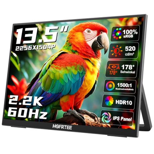 HGFRTEE Portable Monitor 13,5 Zoll, 2,2K(2256x1504), 3:2, 100% sRGB, HDR10 – Ansicht 1