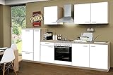 idealShopping Küchenblock mit Elektrogeräten Classic 300 cm in weiß matt