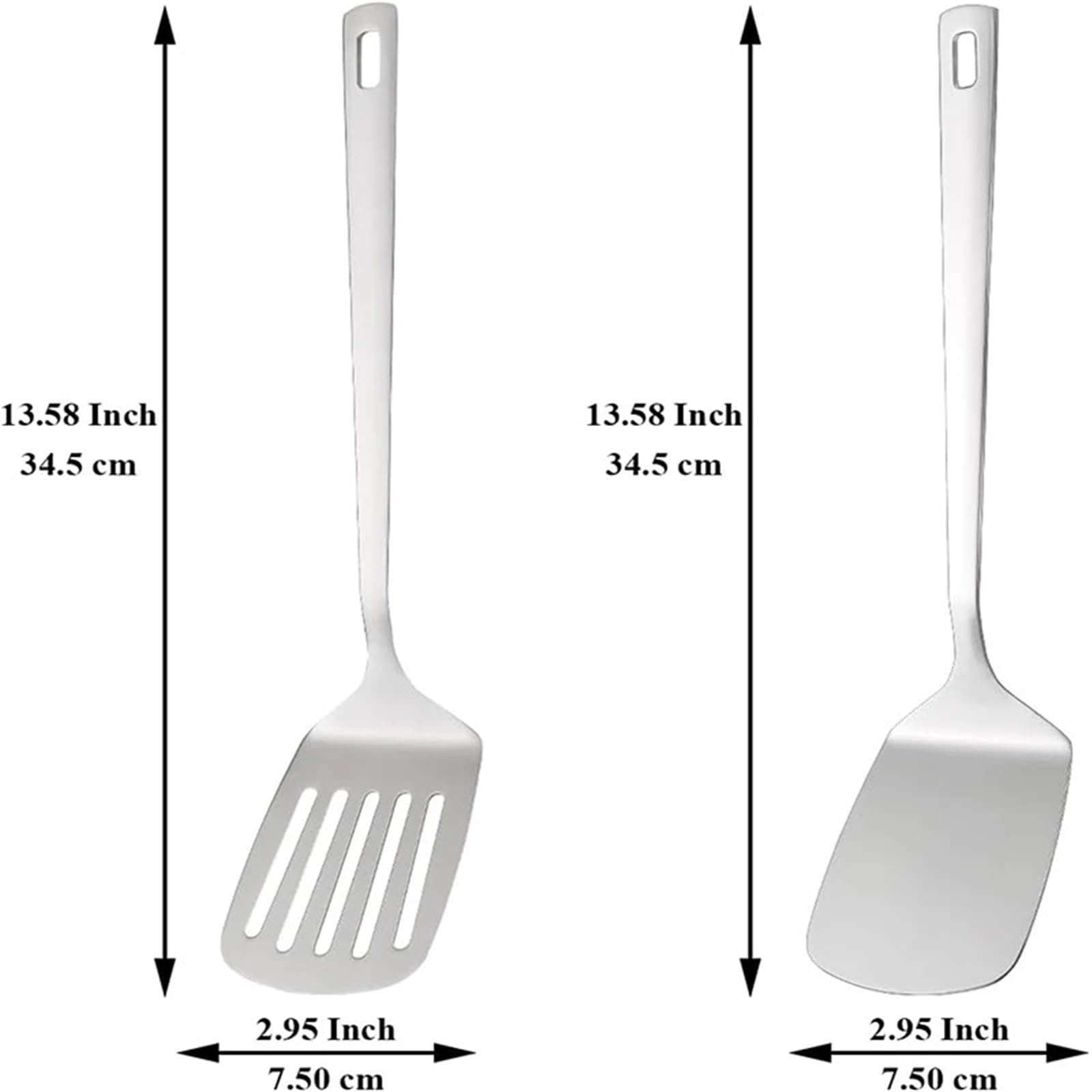 4-teiliges Edelstahl-Spatel-Set, antihaftbeschichtete Spatel Für Die Küche | For Fisch, Eier, Pfannkuchen, Spatel, solides und geschlitztes hitzebeständiges Kochgeschirr