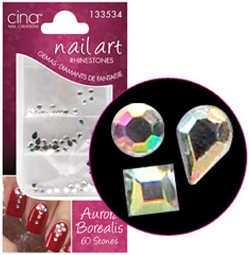 CinaPro Nail Creations Aurora Borealis Crystal 60ct
