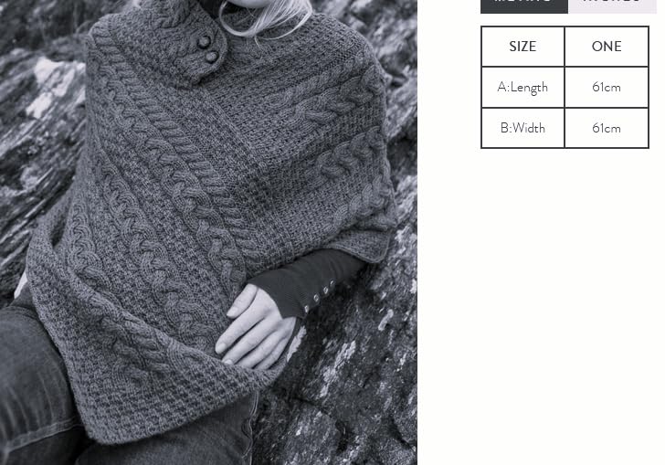 Irish 100% Merino Wool Poncho for Women Made in Ireland2