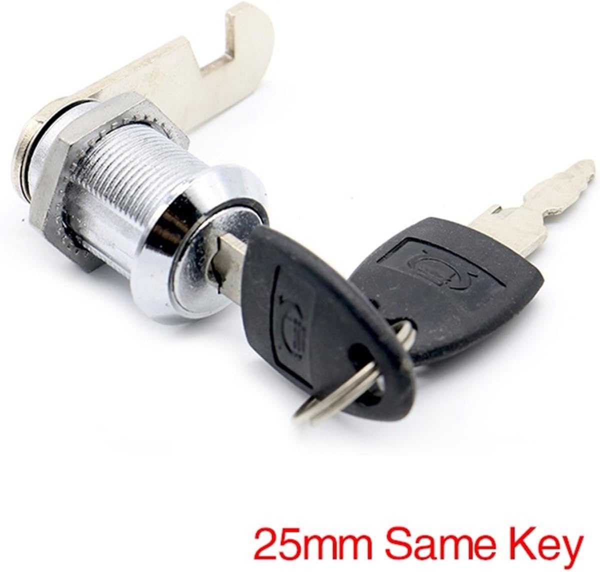 Cam Cylinder Locks Door Cabinet Mailbox Drawer Cupboard Padlock Security Locks with Plastic Keys Furniture Hardware 1Pcs(25mm Same Key)