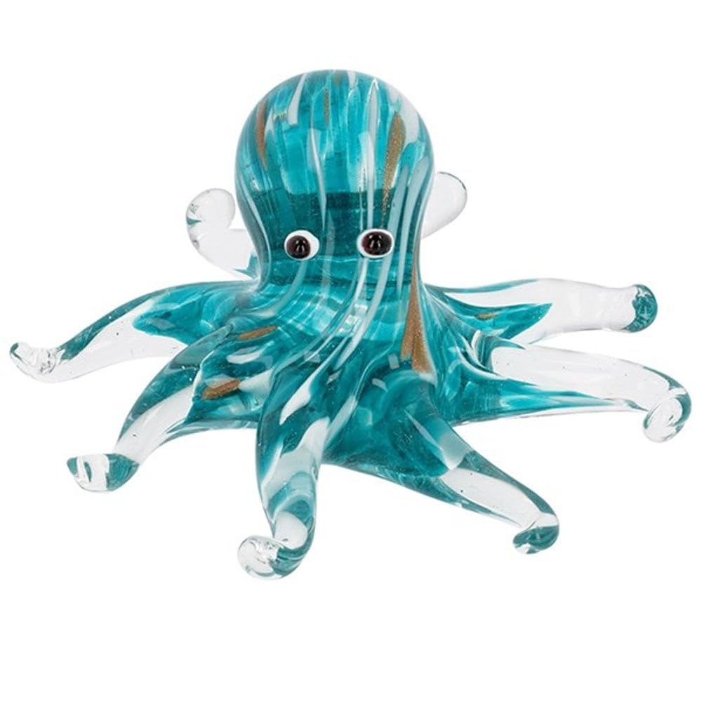 Shudehill Giftware Clear Art In Glass Handmade Octopus Figurine L 351322