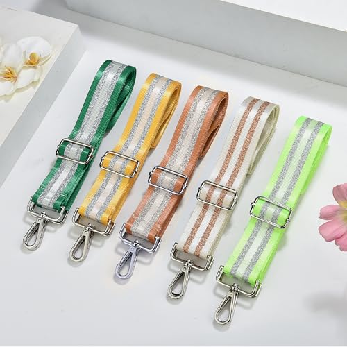 Image of LVYOUME Purse Strap Silver Hardware Wide Bag Straps Replacement Crossbody Adjustable Shoulder Strap for Purses