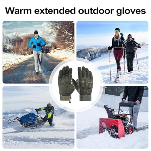 Gants de moto d'hiver de route tout usage vert et noir pour la course
